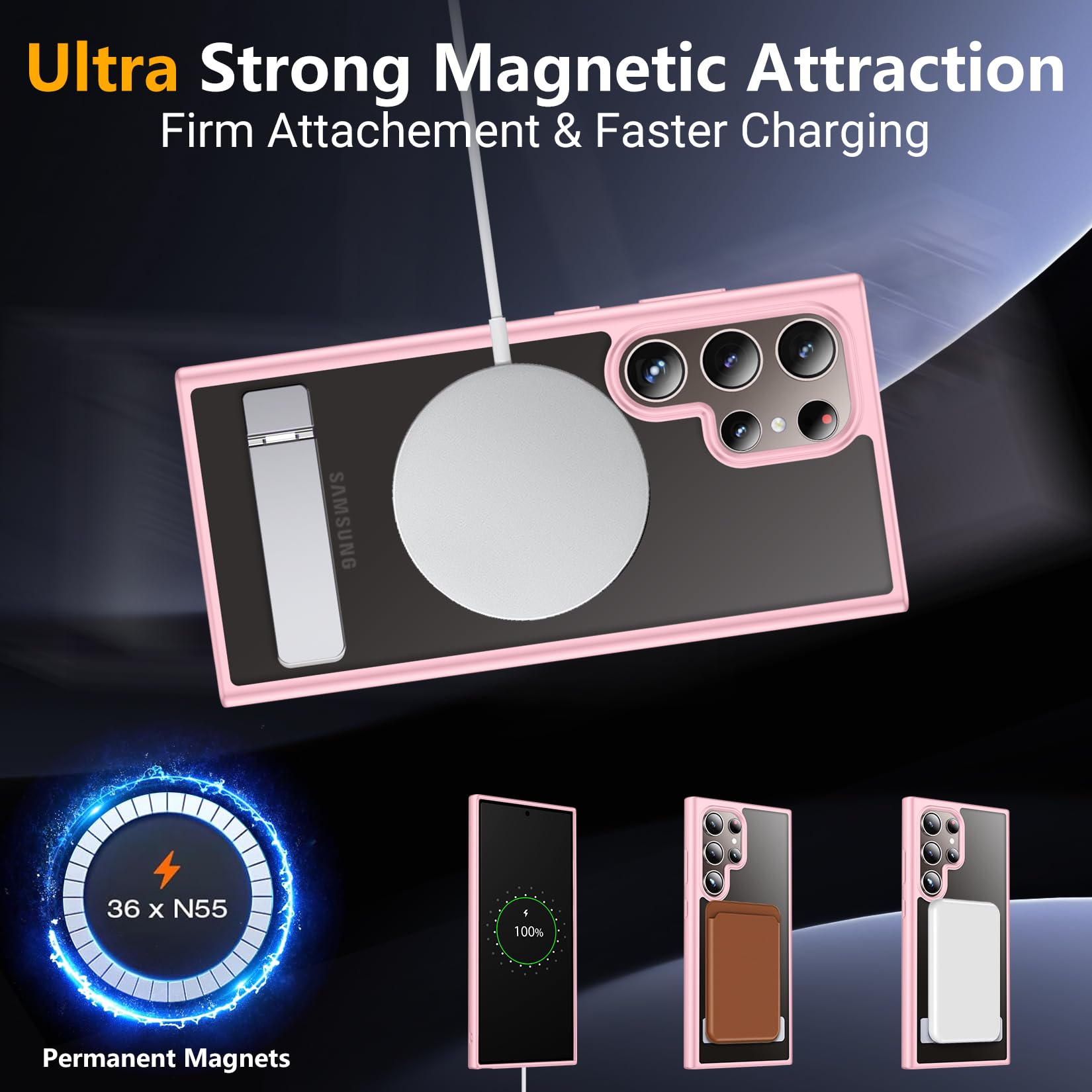 Foto 7 pulgar | Funda Magnética Spidercase Con Soporte Para Samsung Galaxy S24 Ultra - Venta Internacional.