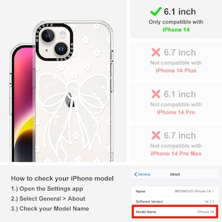 Foto 2 | Funda De Teléfono Mosnovo Para Iphone 14 De 6.1 Pulgadas Buffertech, Tpu Transparente - Venta Internacional.