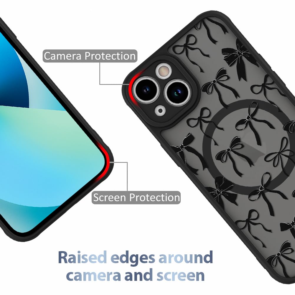 Foto 3 pulgar | Funda De Teléfono Aigomara Para Iphone 13 Con Lazo Negro Magsafe - Venta Internacional.