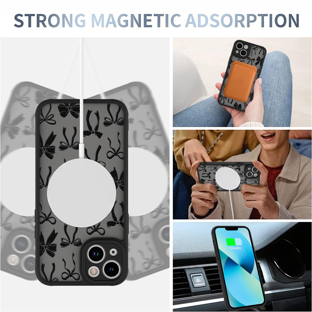 Foto 3 | Funda De Teléfono Aigomara Para Iphone 13 Con Lazo Negro Magsafe - Venta Internacional.