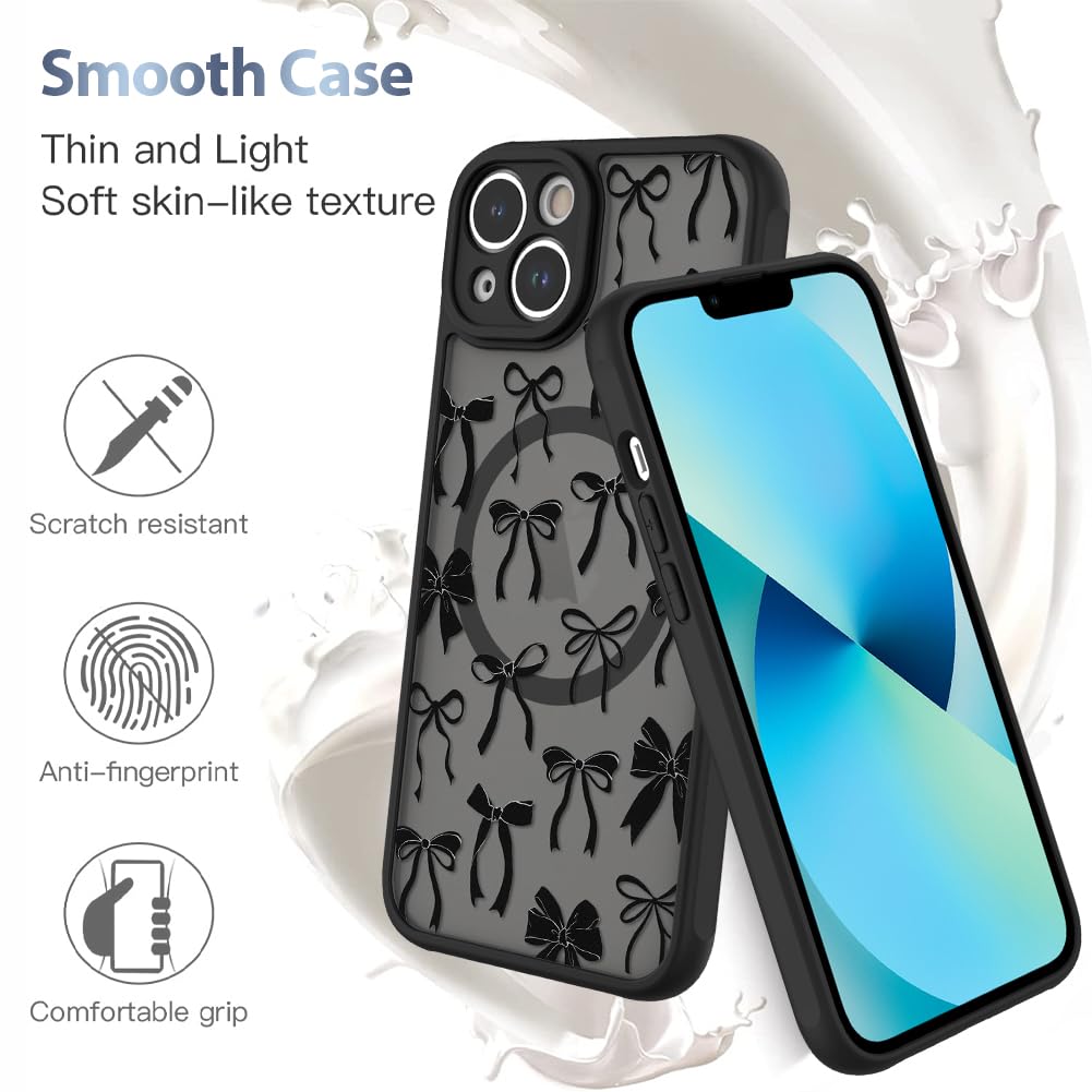 Foto 6 pulgar | Funda De Teléfono Aigomara Para Iphone 13 Con Lazo Negro Magsafe - Venta Internacional.