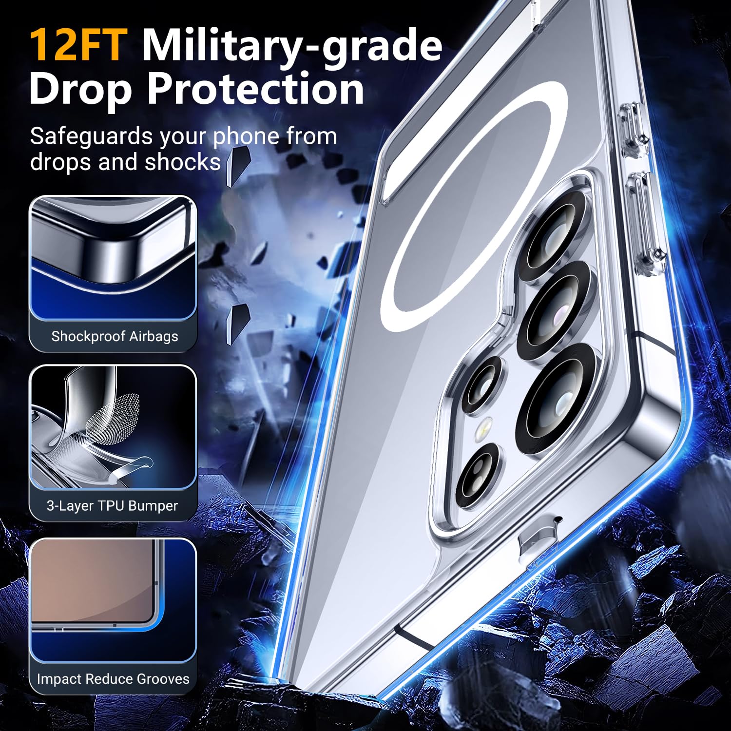Foto 4 pulgar | Funda Magnética Spidercase Para Samsung Galaxy S25 Ultra Clear - Venta Internacional.