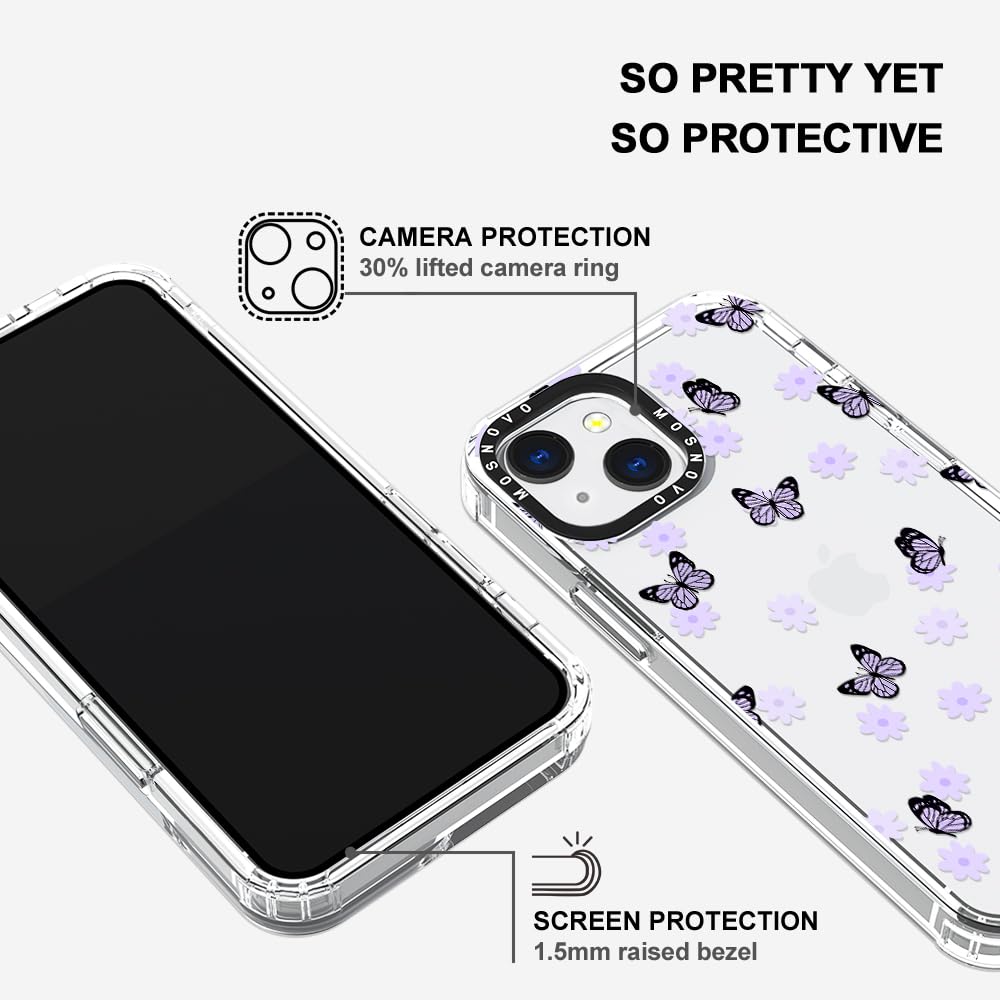 Foto 5 pulgar | Funda De Teléfono Mosnovo Para Iphone 13 Buffertech Lilac Butterfly - Venta Internacional.