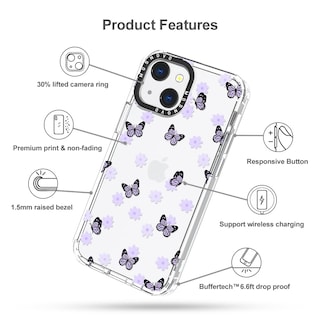 Foto 6 | Funda De Teléfono Mosnovo Para Iphone 13 Buffertech Lilac Butterfly - Venta Internacional.