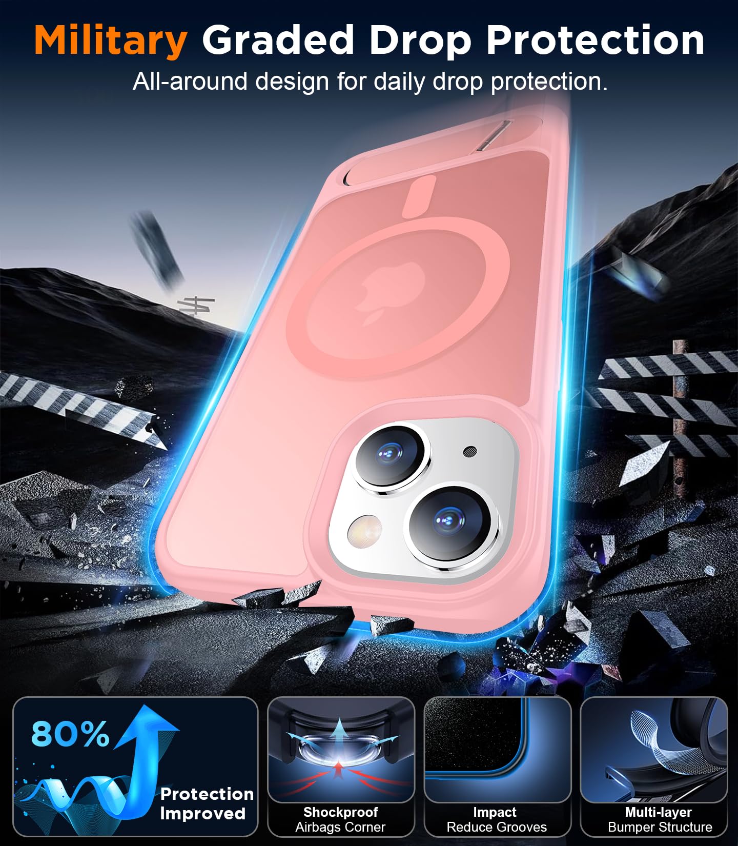 Foto 4 pulgar | Funda De Teléfono Temdan Magnetic Compatible Con Iphone 15 6.1 - Venta Internacional.