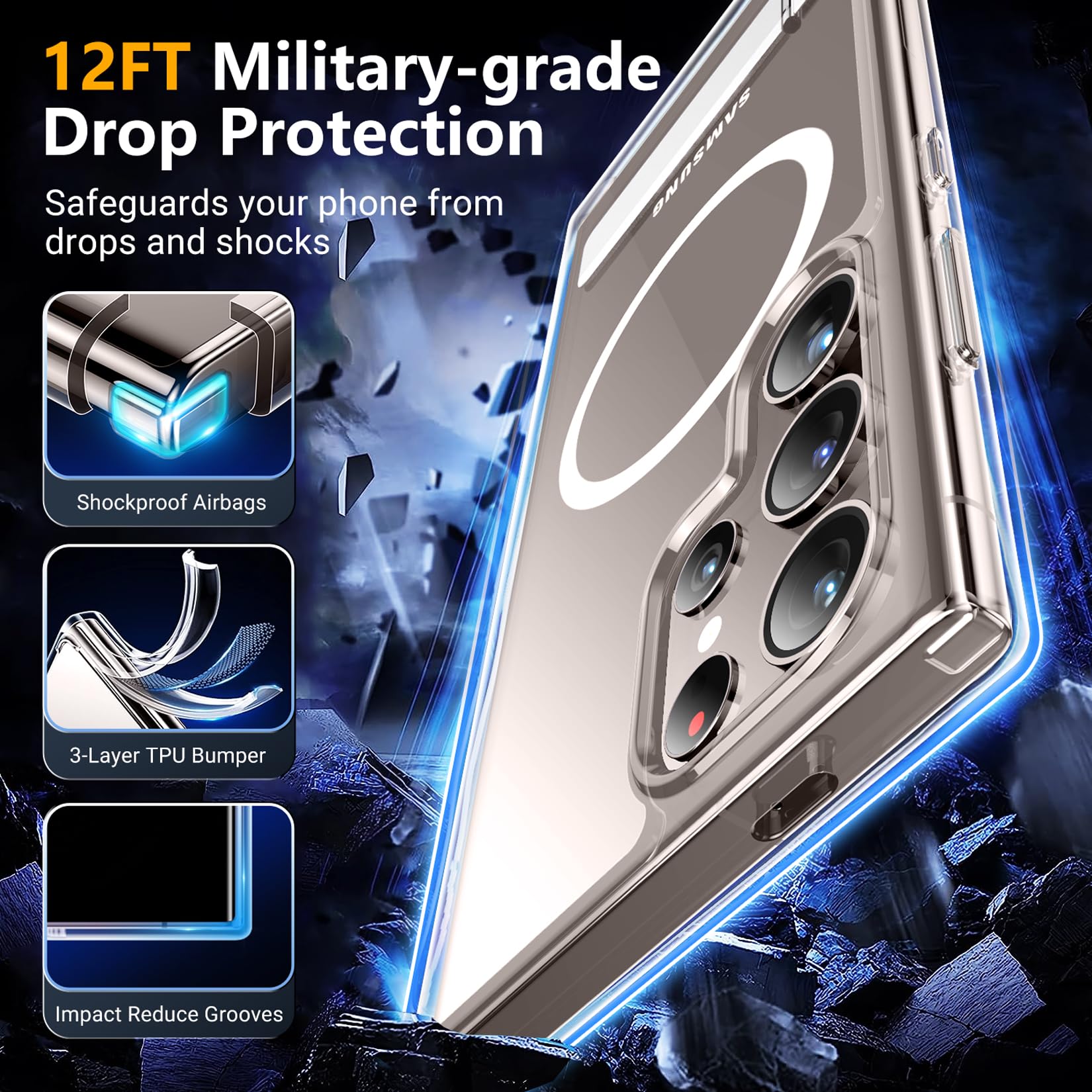 Foto 4 pulgar | Funda Magnética Spidercase Con Soporte Para Samsung Galaxy S24 Ultra - Venta Internacional.