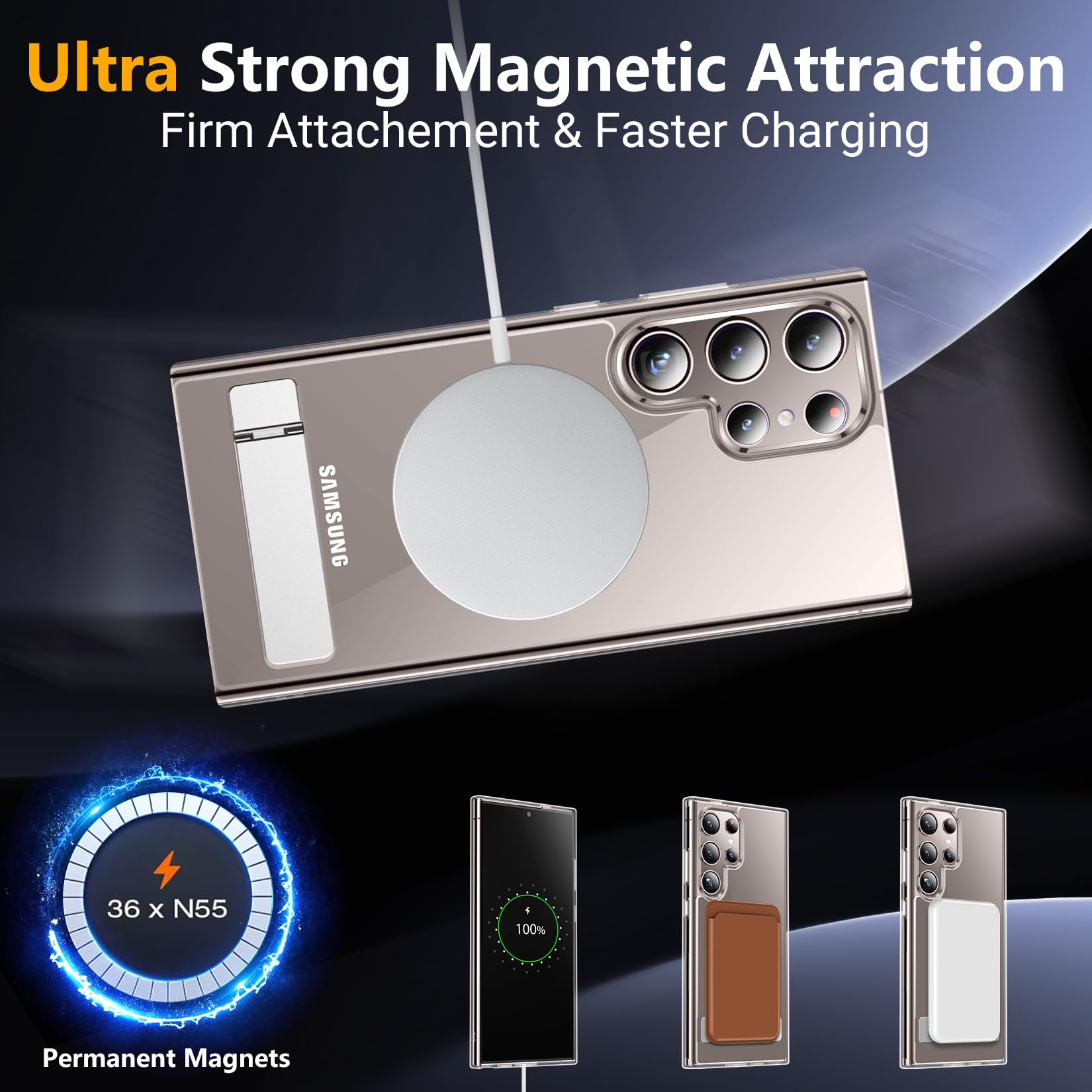 Foto 6 pulgar | Funda Magnética Spidercase Con Soporte Para Samsung Galaxy S24 Ultra - Venta Internacional.