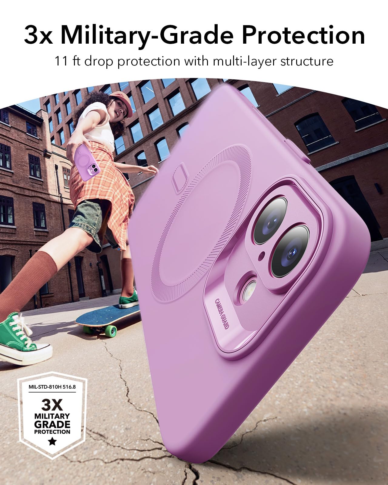 Foto 5 pulgar | Funda Esr Para Iphone 16 Plus Con Silicona Rosa Magsafe - Venta Internacional.