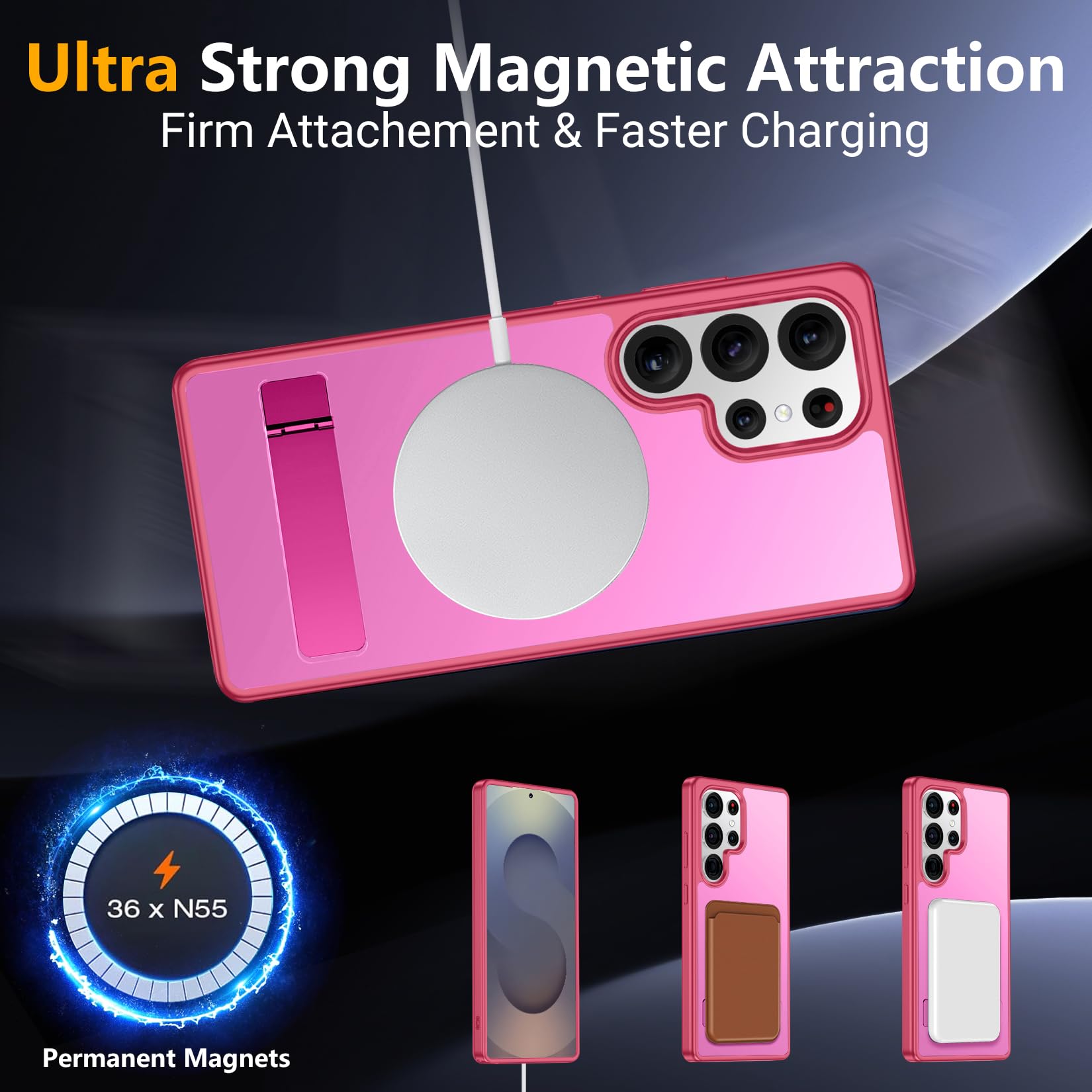 Foto 6 pulgar | Funda Magnética Spidercase Para Samsung Galaxy S25 Ultra Rose Red - Venta Internacional.