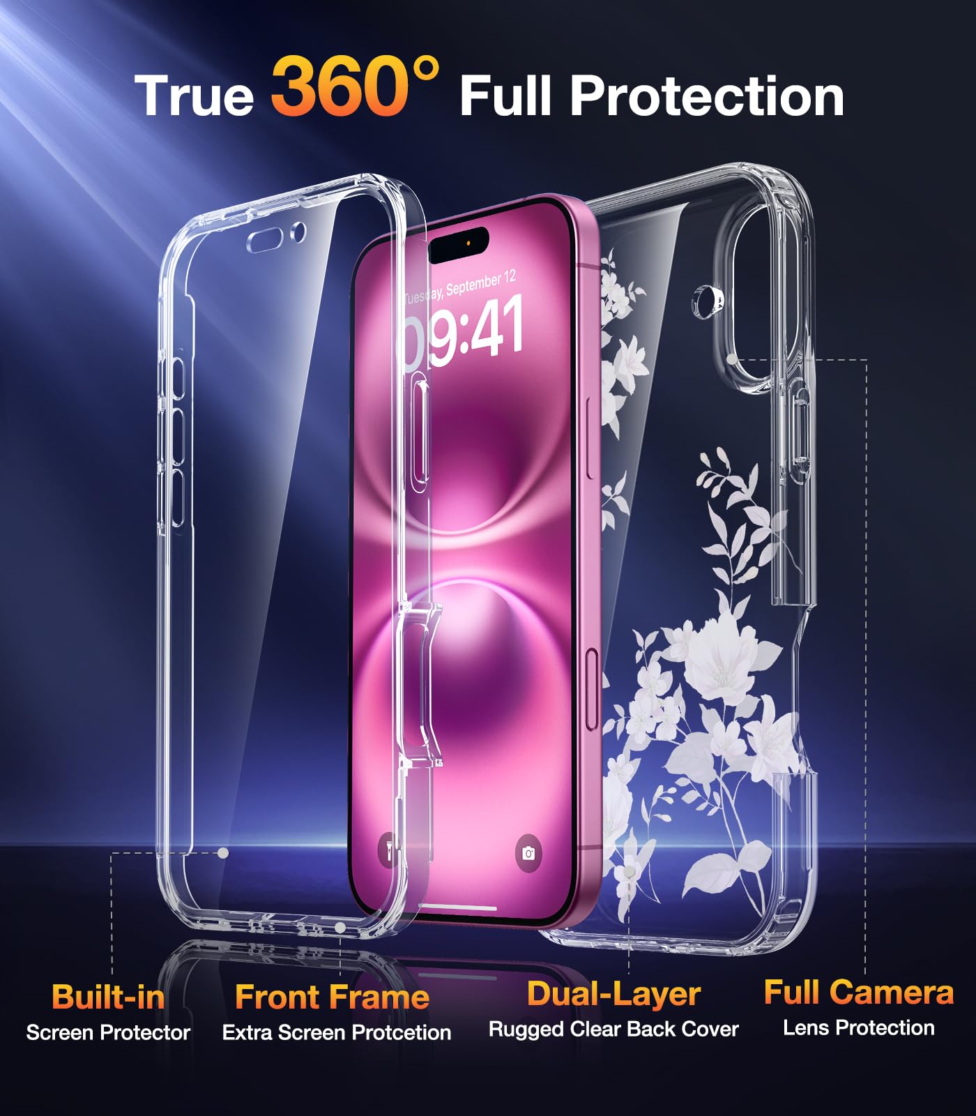 Foto 3 pulgar | Funda Para Teléfono Diaclara Diseñada Para Iphone 16 Plus De 6.7 Pulgadas, Transparente - Venta Internacional.