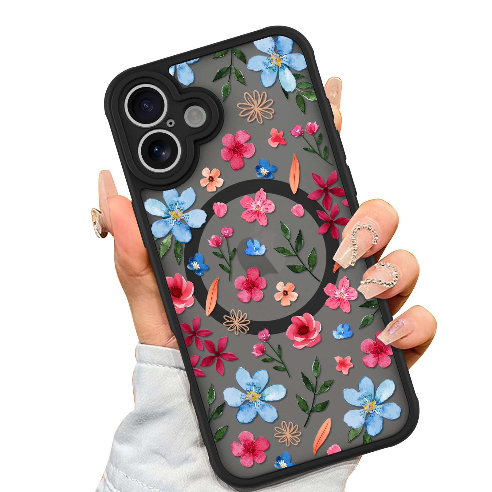 Funda Magnética Aigomara Para Iphone 16 Con Magsafe Rosa Y Azul - Venta Internacional.