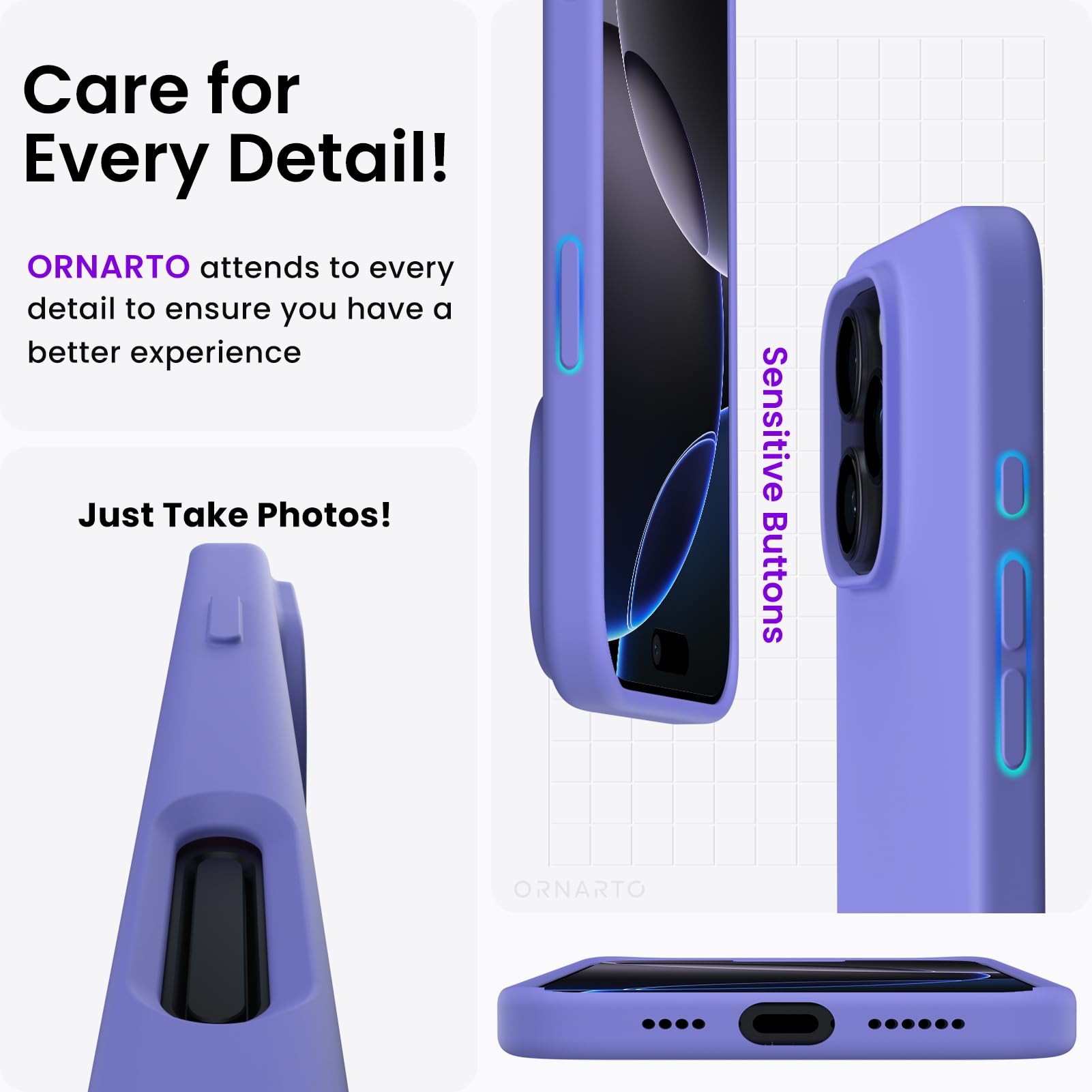 Foto 5 | Funda De Teléfono Ornarto Compatible Con Iphone 16 Pro Max De 6.9'' - Venta Internacional.