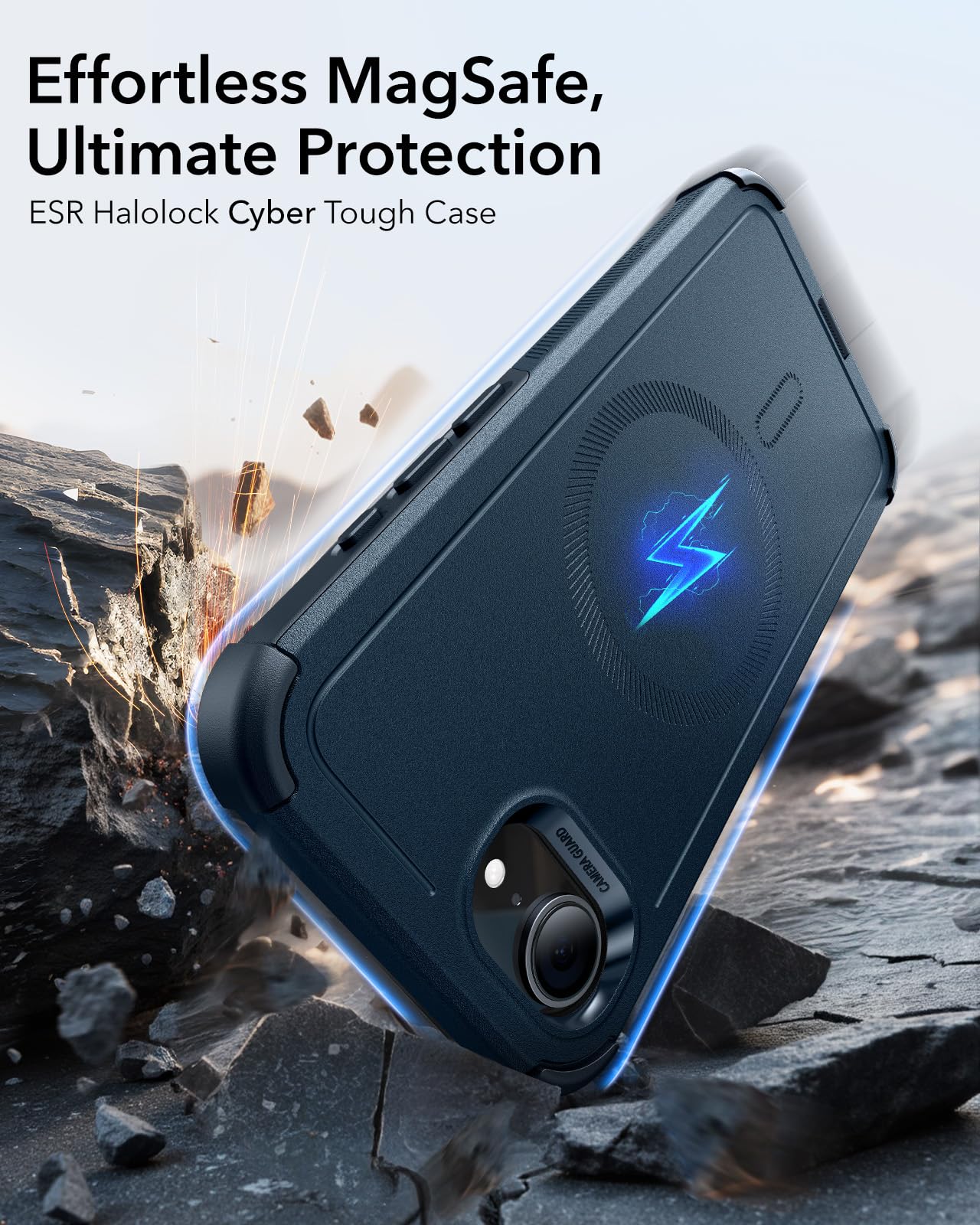 Foto 2 | Funda De Teléfono Esr Para Iphone 16e Cyber Series Con Magsafe Navy - Venta Internacional.