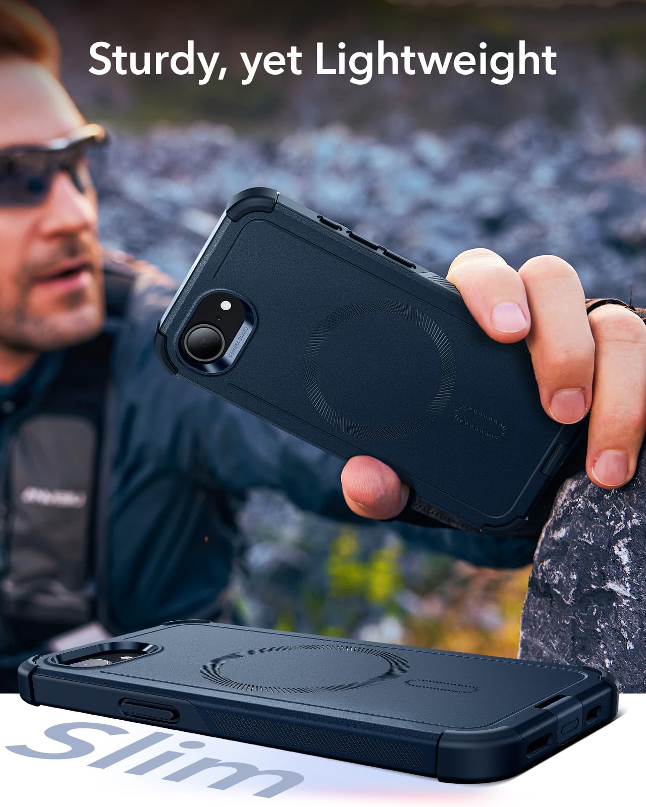 Foto 7 | Funda De Teléfono Esr Para Iphone 16e Cyber Series Con Magsafe Navy - Venta Internacional.
