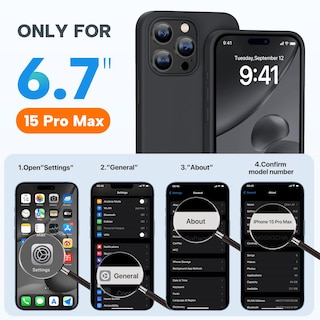 Foto 6 | Funda Miracase Para Iphone 15 Pro Max Con 2 Protectores De Pantalla - Venta Internacional.