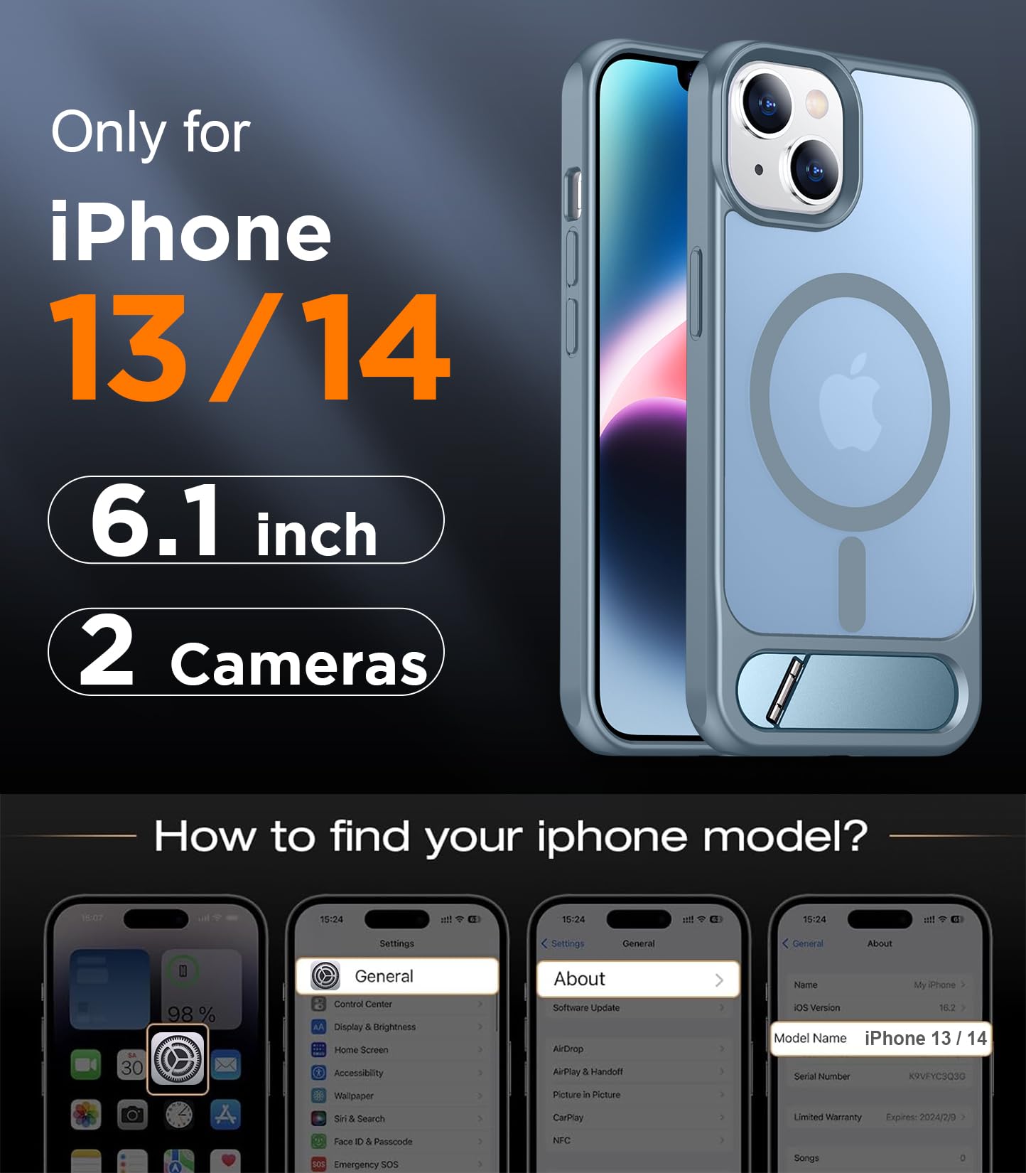 Foto 2 | Funda Magnética Temdan Compatible Con Iphone 14/13 - Venta Internacional.