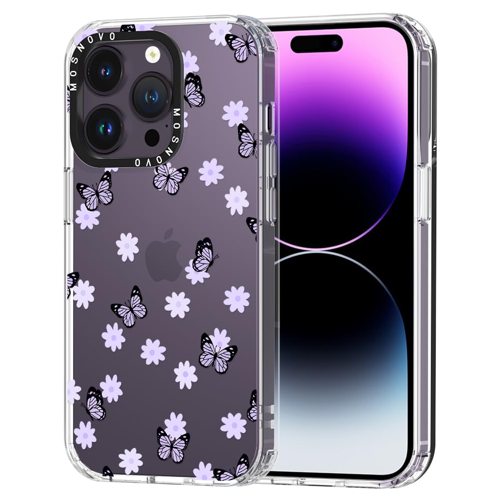 Funda De Teléfono Mosnovo Para Iphone 14 Pro Lila Butterfly - Venta Internacional.