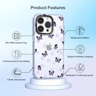 Foto 6 | Funda De Teléfono Mosnovo Para Iphone 14 Pro Lila Butterfly - Venta Internacional.