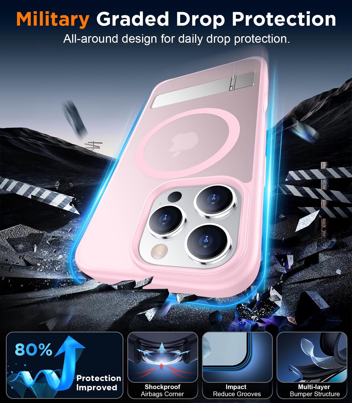 Foto 4 pulgar | Funda De Teléfono Temdan Magnetic Compatible Con Iphone 16 Pro Max - Venta Internacional.