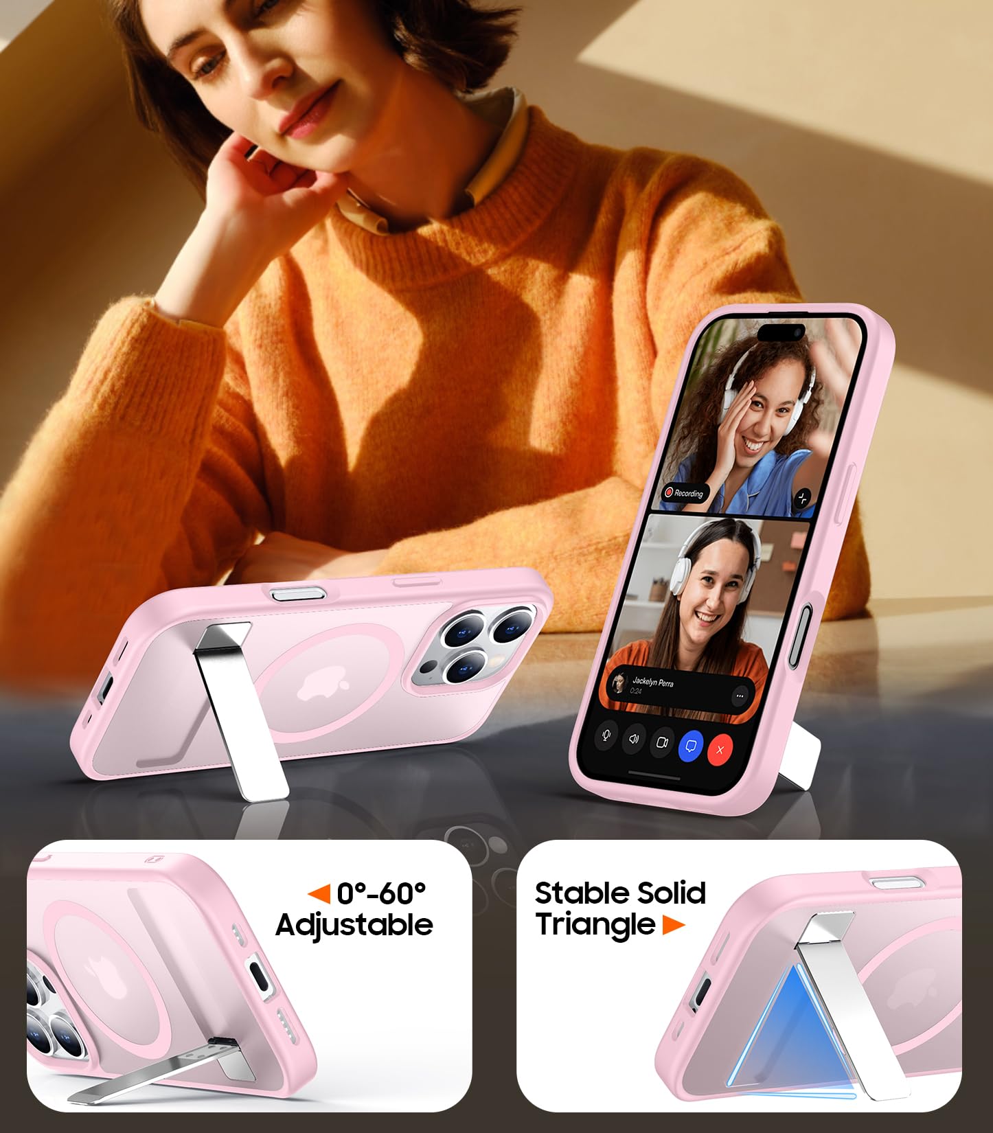 Foto 5 pulgar | Funda De Teléfono Temdan Magnetic Compatible Con Iphone 16 Pro Max - Venta Internacional.