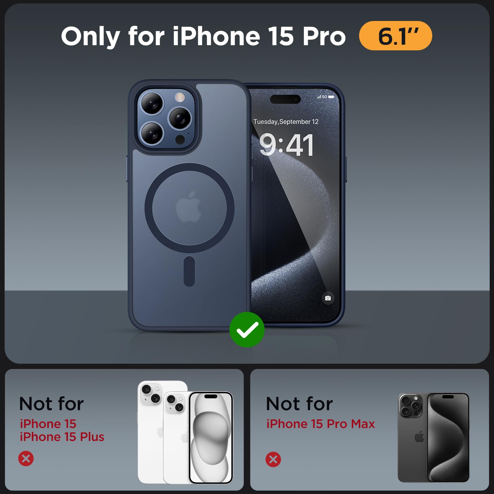 Foto 3 pulgar | Funda De Teléfono Miracase Magnetic Series Para Iphone 15 Pro De 6.1 Pulgadas - Venta Internacional.