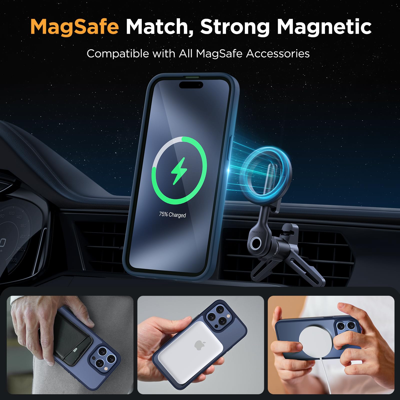 Foto 4 pulgar | Funda De Teléfono Miracase Magnetic Series Para Iphone 15 Pro De 6.1 Pulgadas - Venta Internacional.