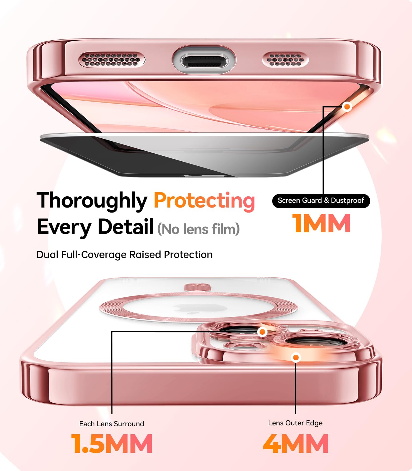 Foto 3 | Funda Meifigno Para Iphone 15 6.1 Con Protectores De Pantalla - Venta Internacional.