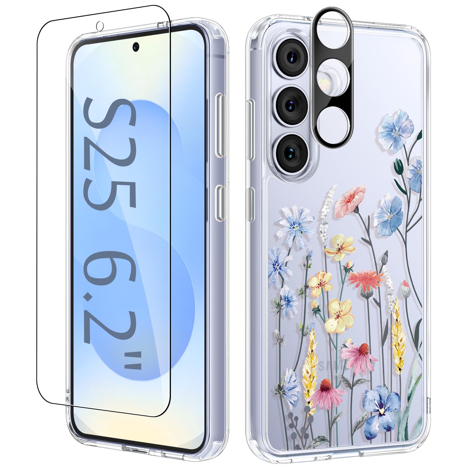 Foto 2 pulgar | Funda De Teléfono Gviewin Para Samsung Galaxy S25 Con Protector De Pantalla - Venta Internacional.