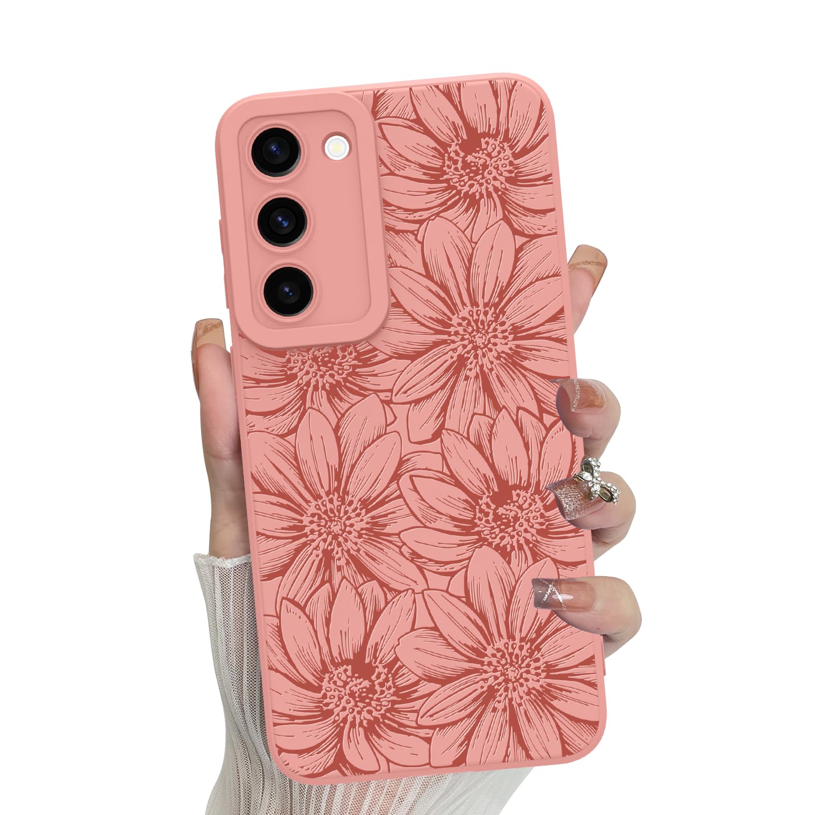 Foto 1 | Funda De Silicona Mzelq Con Estampado Floral Rosa Para Samsung Galaxy S23 Plus - Venta Internacional.