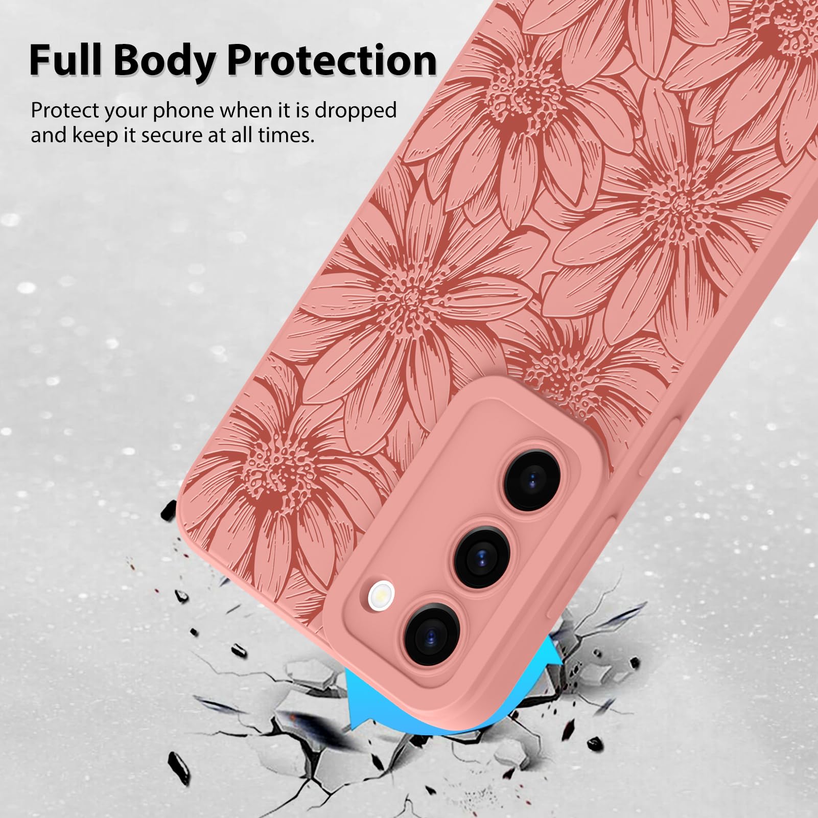 Foto 3 pulgar | Funda De Silicona Mzelq Con Estampado Floral Rosa Para Samsung Galaxy S23 Plus - Venta Internacional.