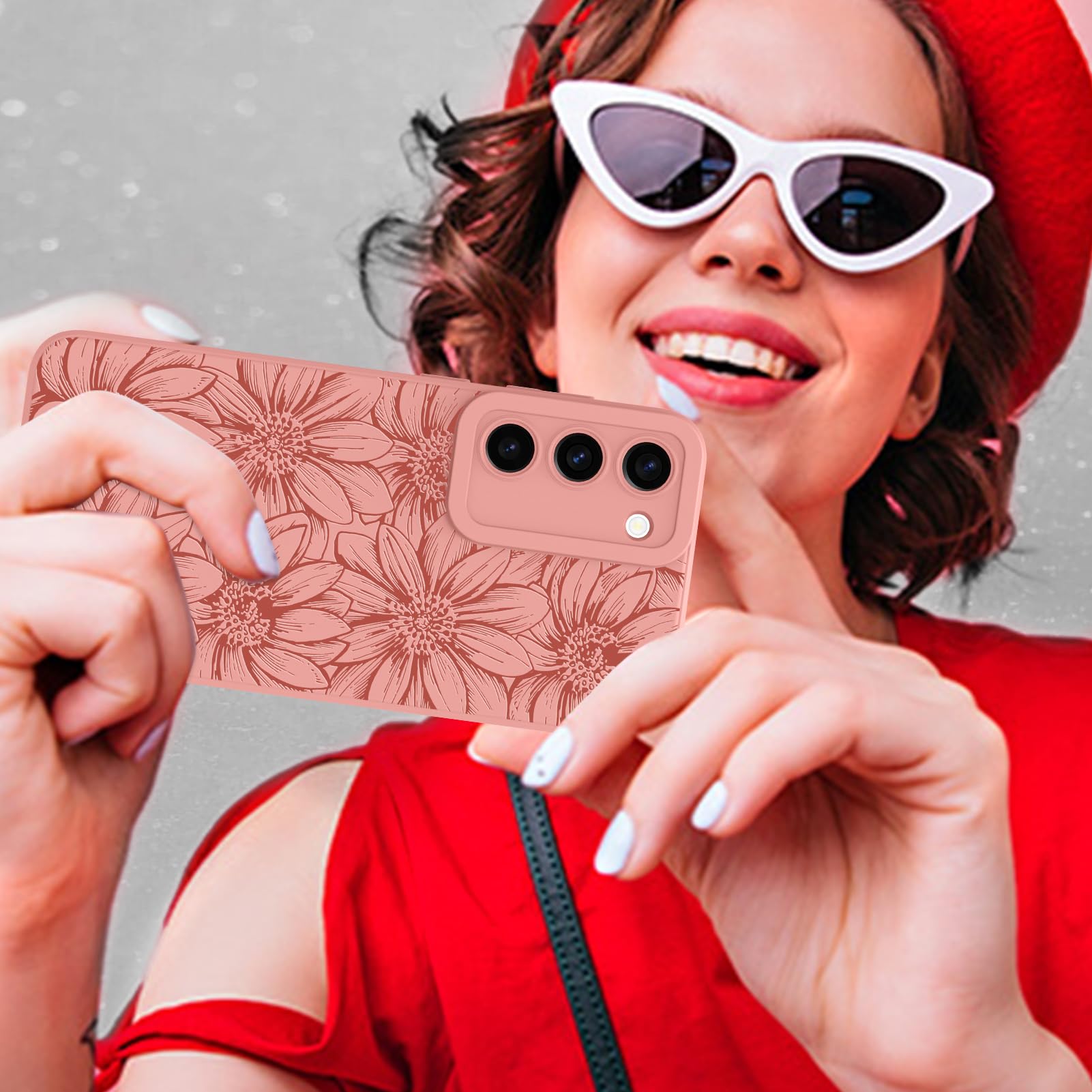Foto 7 pulgar | Funda De Silicona Mzelq Con Estampado Floral Rosa Para Samsung Galaxy S23 Plus - Venta Internacional.