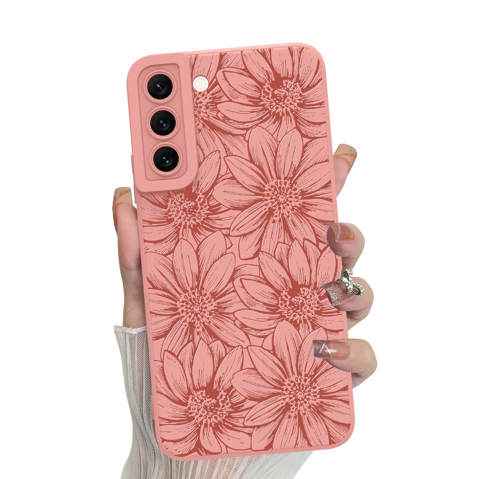 Foto 1 | Funda De Silicona Mzelq Con Estampado Floral Rosa Para Samsung Galaxy S22 - Venta Internacional.