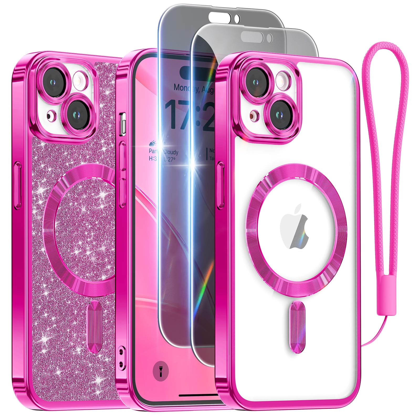 Foto 1 | Funda De Teléfono Meifigno Diseñada Para Iphone 15, Color Rosa Intenso - Venta Internacional.