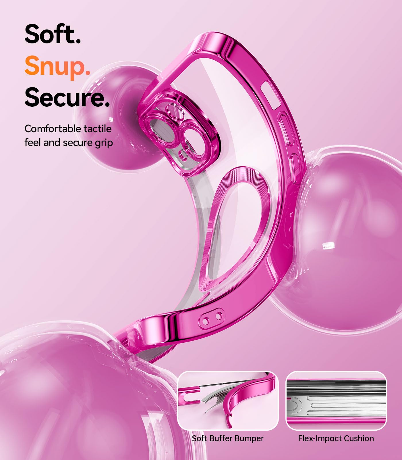 Foto 5 pulgar | Funda De Teléfono Meifigno Diseñada Para Iphone 15, Color Rosa Intenso - Venta Internacional.