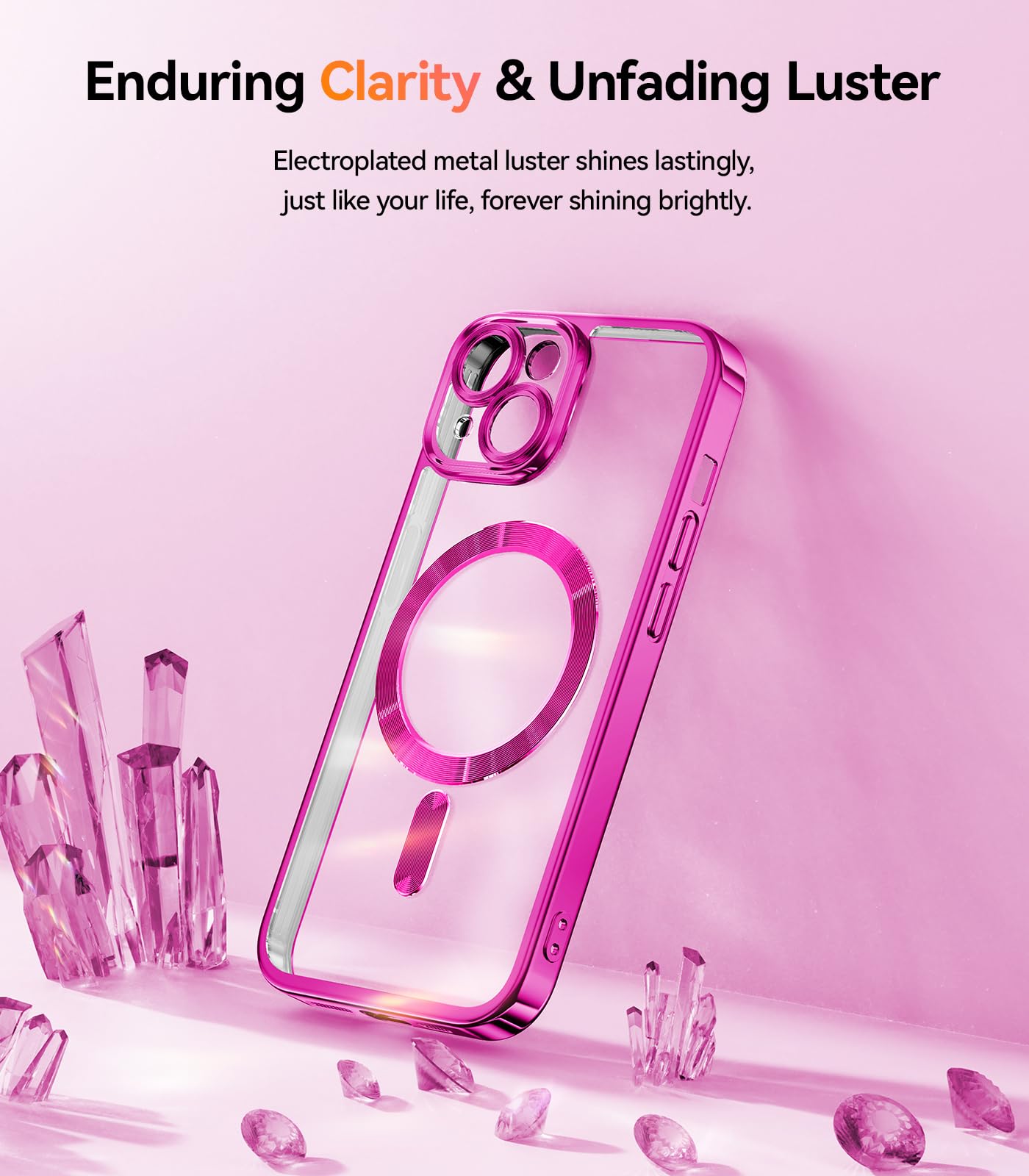 Foto 5 | Funda De Teléfono Meifigno Diseñada Para Iphone 15, Color Rosa Intenso - Venta Internacional.