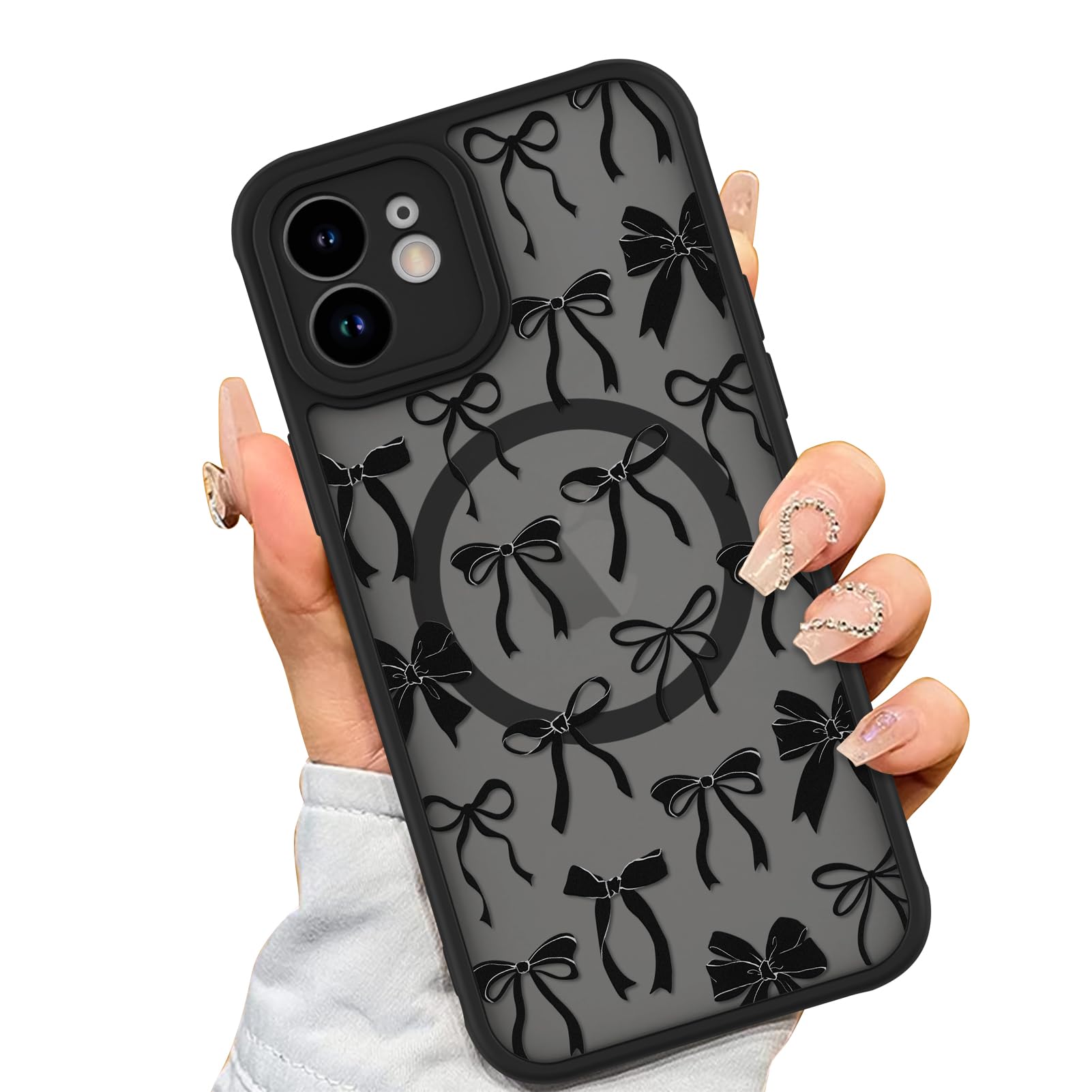 Foto 2 pulgar | Funda De Teléfono Aigomara Para Iphone 11 Con Lazo Negro Magsafe - Venta Internacional.