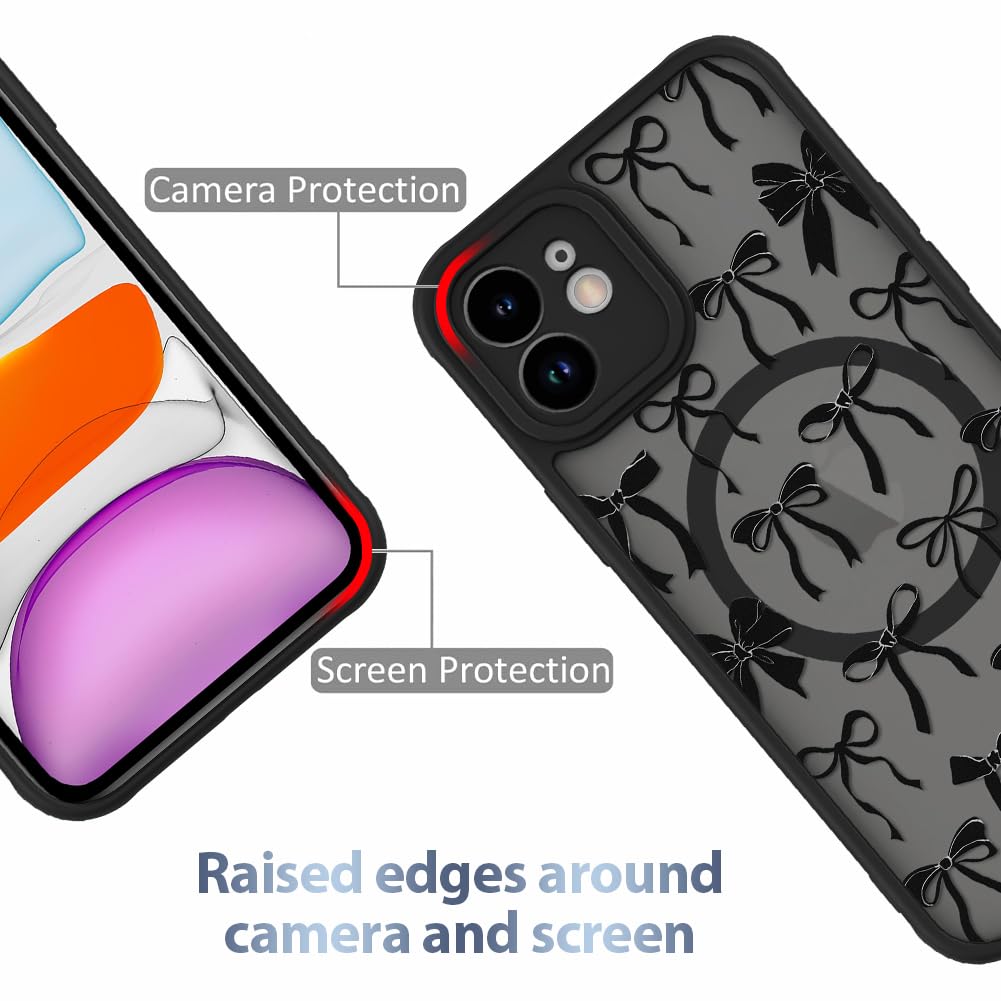 Foto 3 pulgar | Funda De Teléfono Aigomara Para Iphone 11 Con Lazo Negro Magsafe - Venta Internacional.