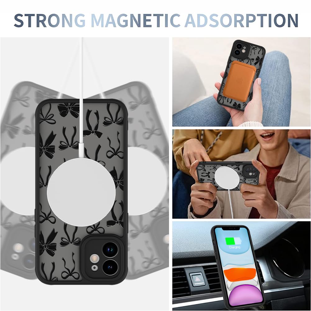 Foto 4 pulgar | Funda De Teléfono Aigomara Para Iphone 11 Con Lazo Negro Magsafe - Venta Internacional.