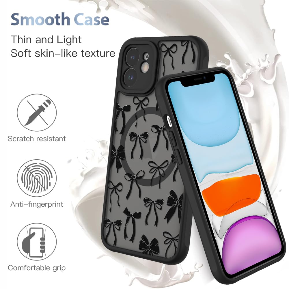 Foto 6 pulgar | Funda De Teléfono Aigomara Para Iphone 11 Con Lazo Negro Magsafe - Venta Internacional.