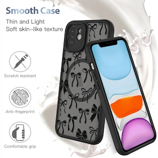 Foto 5 | Funda De Teléfono Aigomara Para Iphone 11 Con Lazo Negro Magsafe - Venta Internacional.