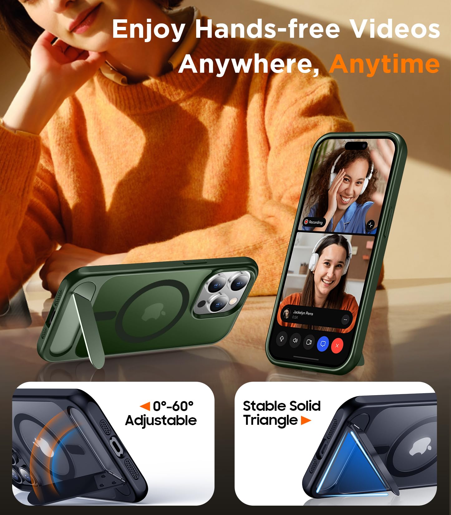 Foto 4 pulgar | Funda De Teléfono Temdan Magnetic Compatible Con Iphone 14 Pro - Venta Internacional.