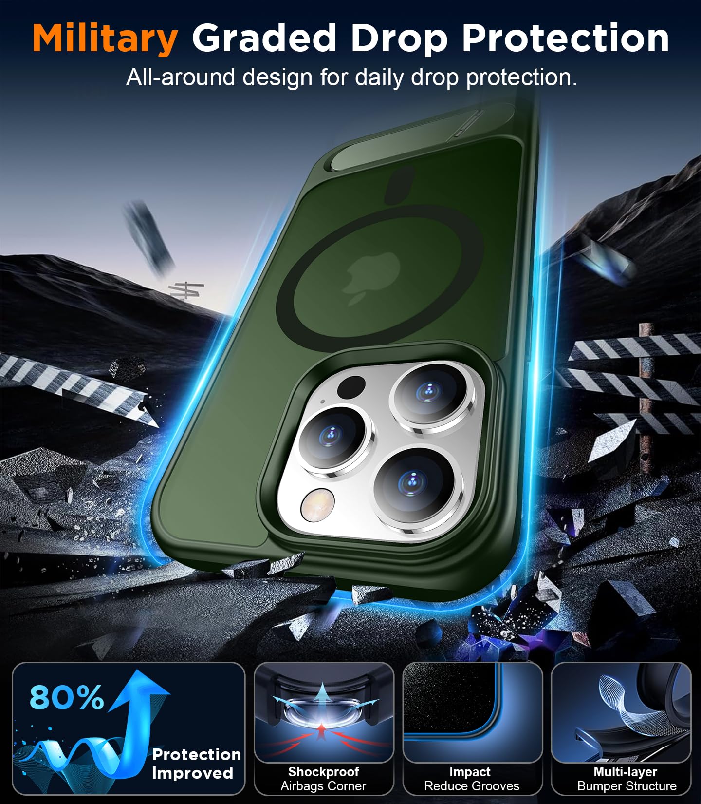 Foto 4 | Funda De Teléfono Temdan Magnetic Compatible Con Iphone 14 Pro - Venta Internacional.