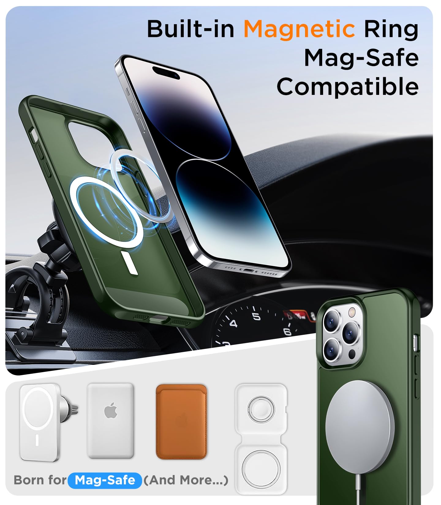 Foto 6 pulgar | Funda De Teléfono Temdan Magnetic Compatible Con Iphone 14 Pro - Venta Internacional.