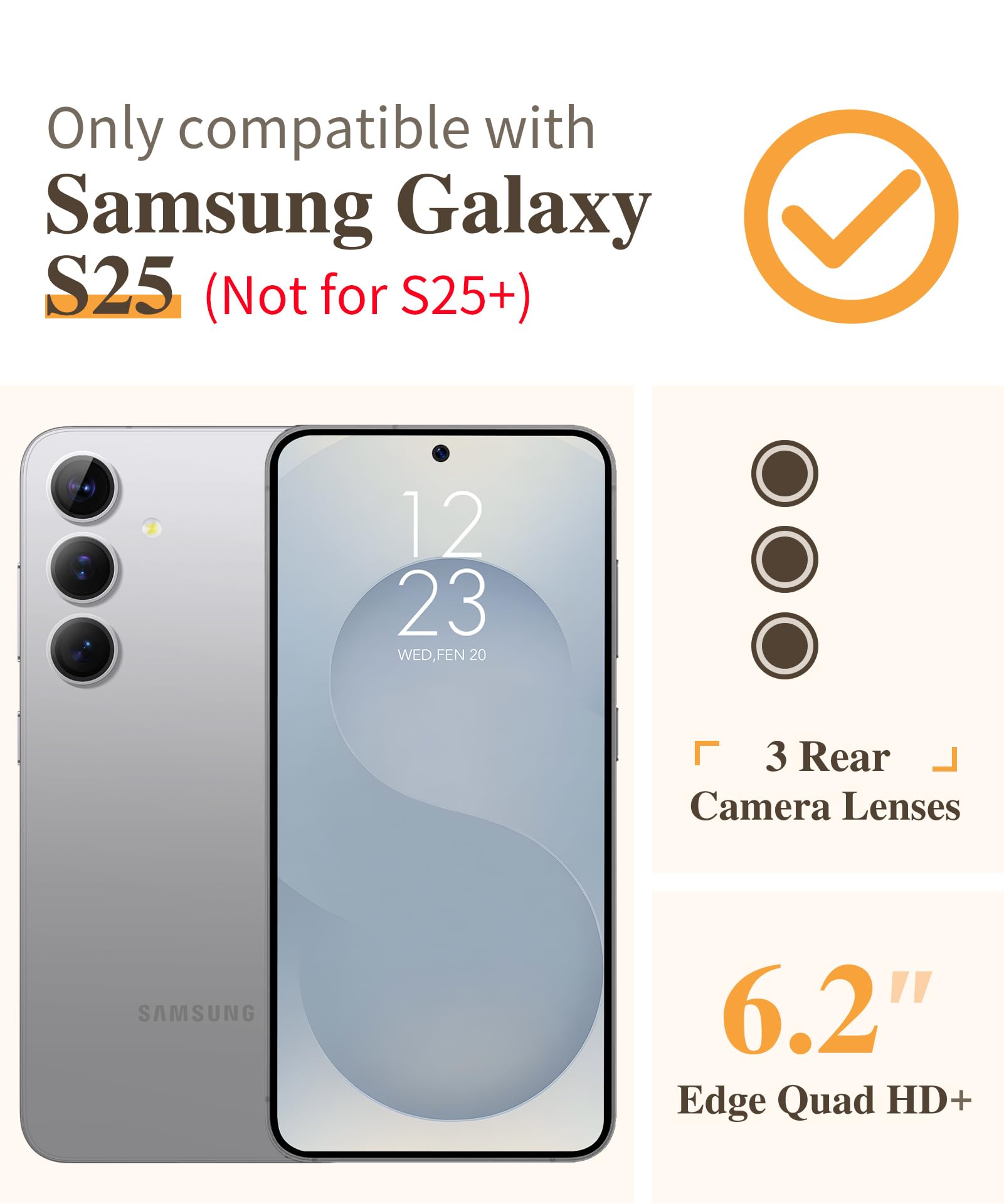 Foto 2 | Funda De Teléfono Gviewin Para Samsung Galaxy S25 Con Protector De Pantalla - Venta Internacional.