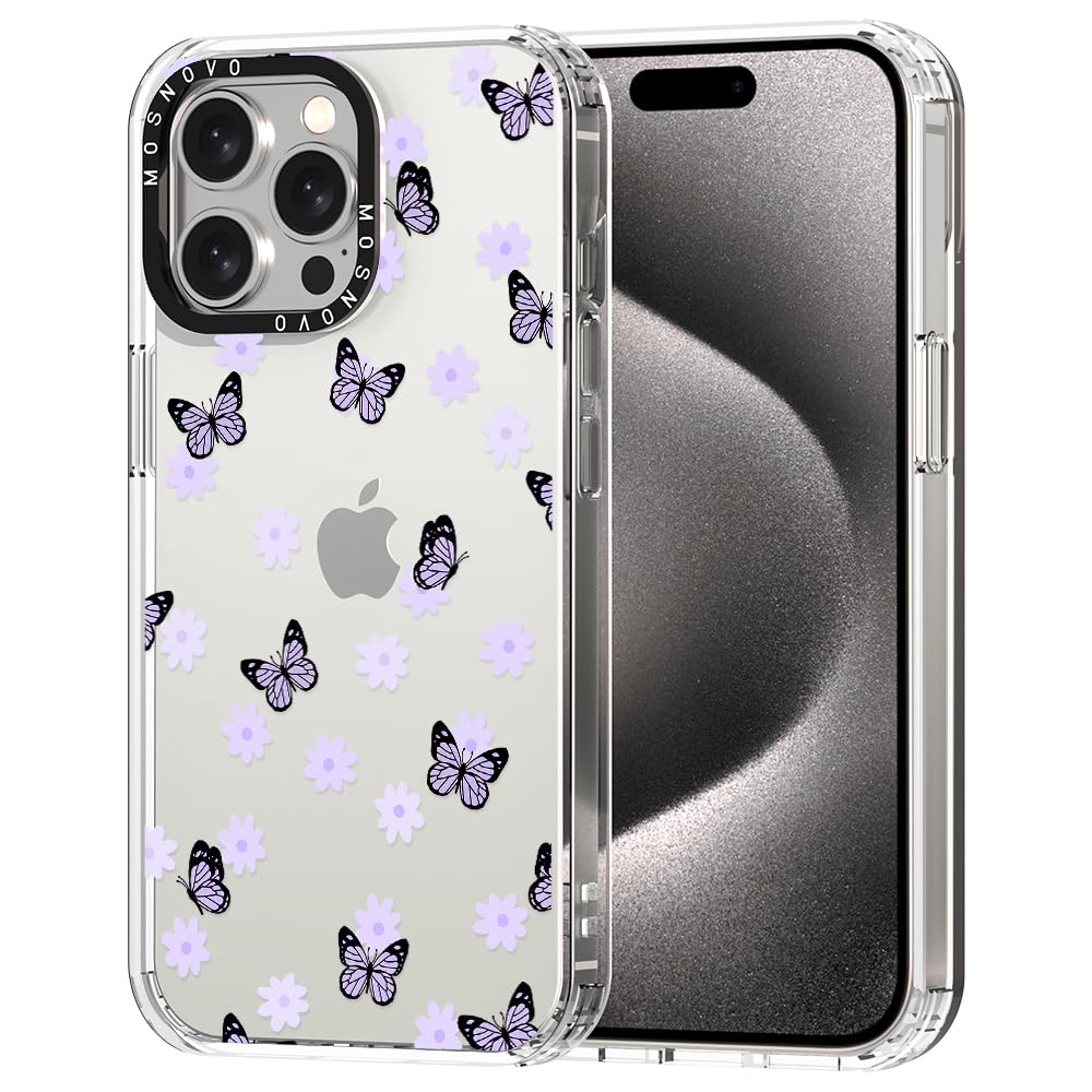 Foto 1 | Funda De Teléfono Mosnovo Para Iphone 15 Pro Max Lila Butterfly - Venta Internacional.
