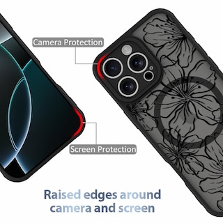 Foto 2 | Funda De Teléfono Aigomara Para Iphone 16 Pro Max Con Magsafe Flowers - Venta Internacional.