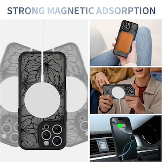 Foto 3 | Funda De Teléfono Aigomara Para Iphone 16 Pro Max Con Magsafe Flowers - Venta Internacional.
