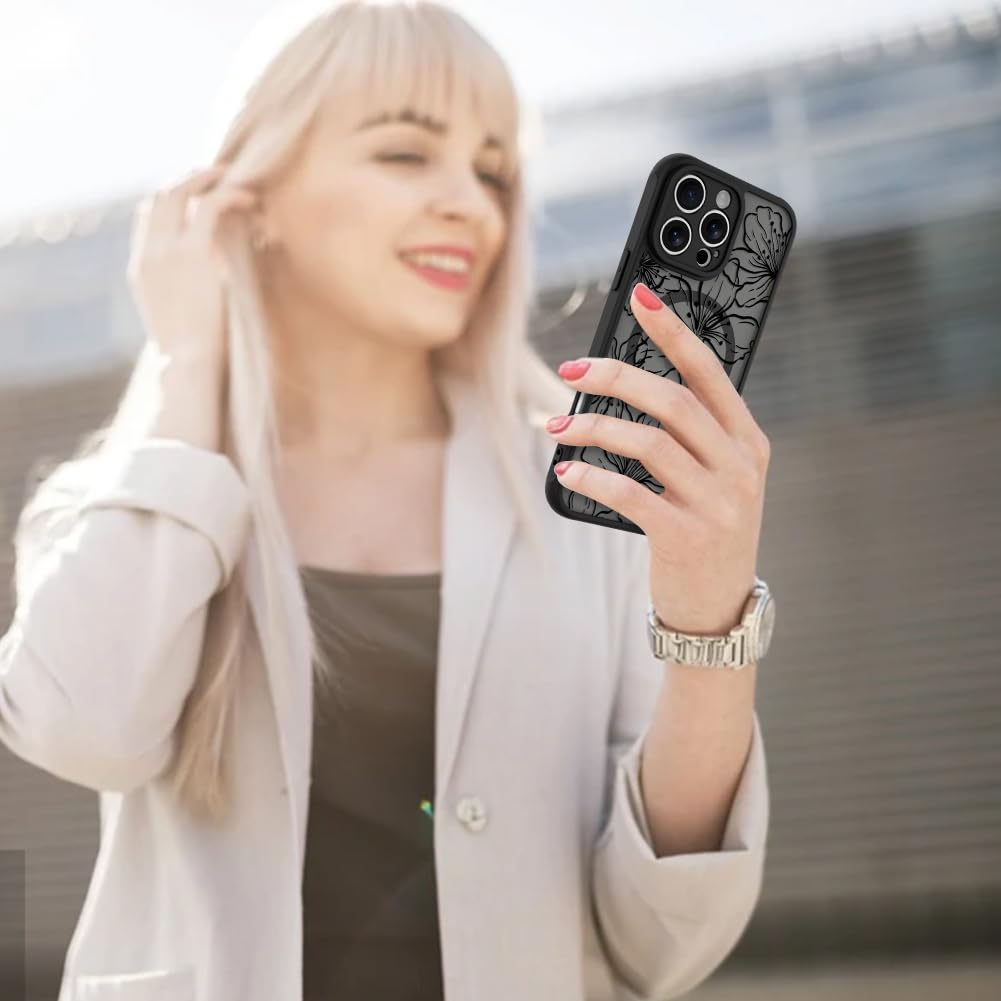Foto 7 | Funda De Teléfono Aigomara Para Iphone 16 Pro Max Con Magsafe Flowers - Venta Internacional.