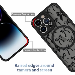 Foto 2 | Funda De Teléfono Aigomara Para Iphone 14 Pro Con Cinta Negra Magsafe - Venta Internacional.