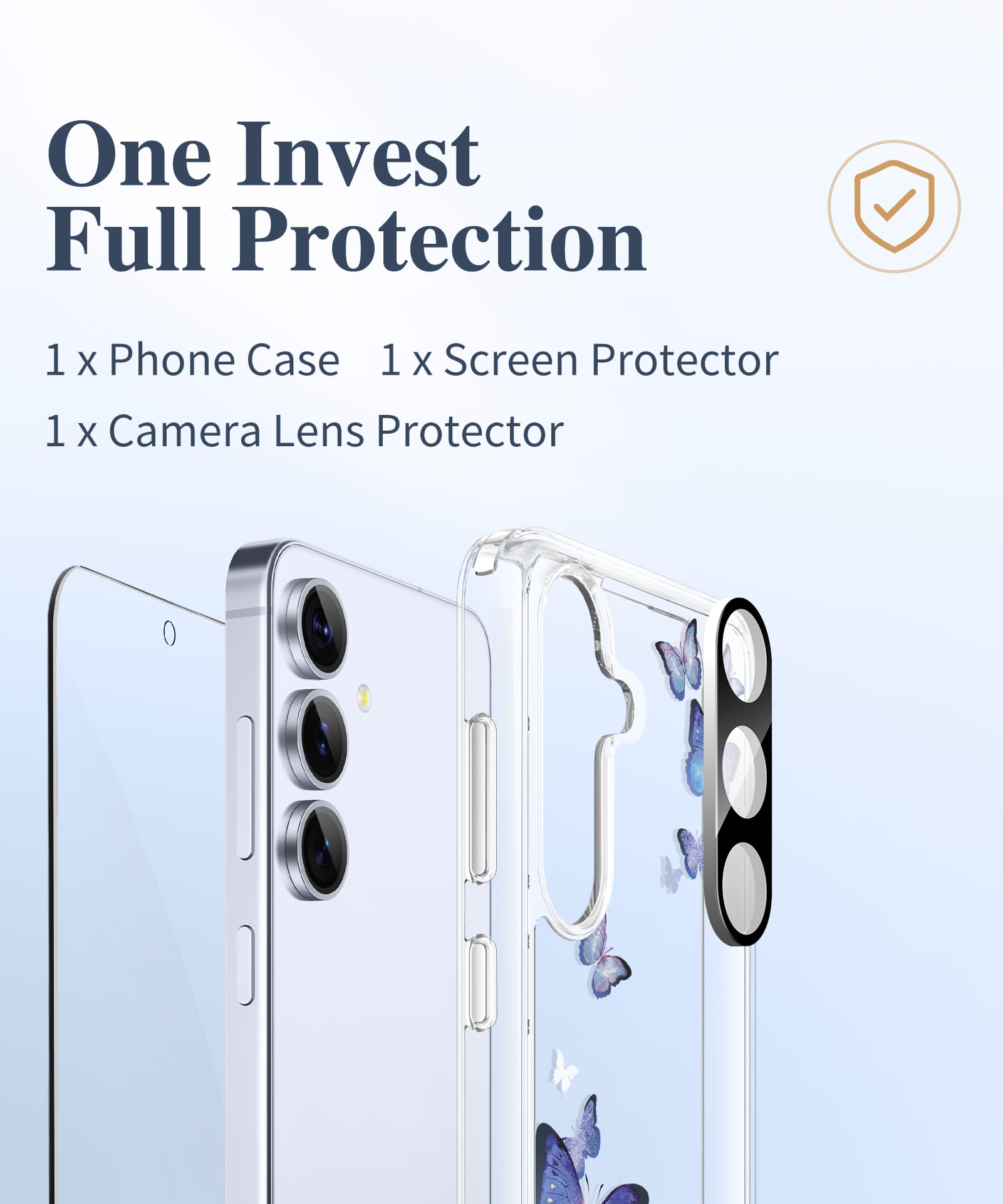Foto 7 | Funda De Teléfono Gviewin Para Samsung Galaxy S25 Plus Con Protector - Venta Internacional.